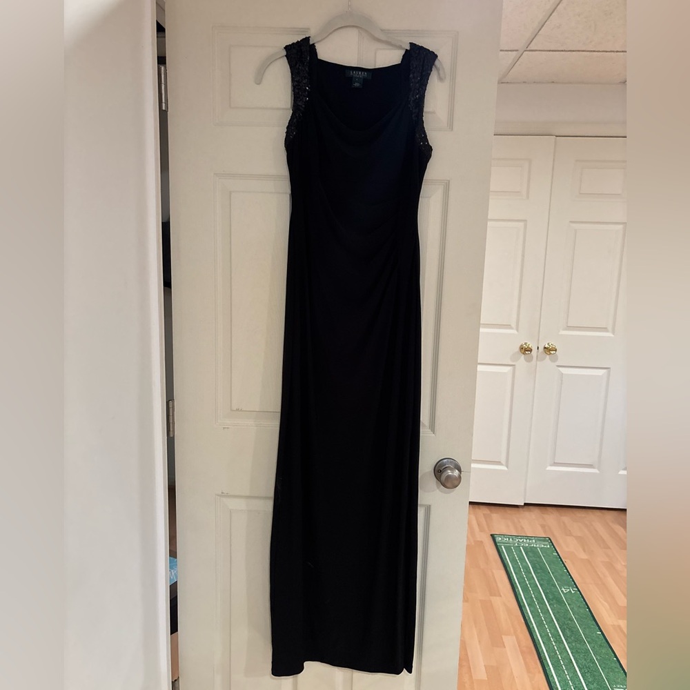 Ralph Lauren Black Sleeveless Maxi Gown